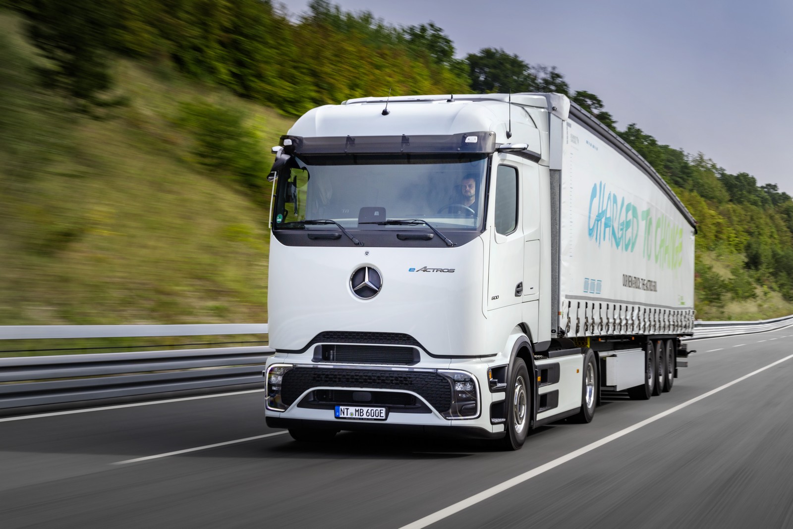 Mercedes truck on highway